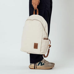 DailyObjects Pedal Everyday Casual Laptop Backpack (16L) Fits Upto 14 Inch Laptop, Unisex Travel Backpack Durable Canvas Material, Zippered Compartments With Pockets (Beige)