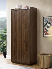 DeckUp Anya Engineered Wood 2-Door Wardrobe/Almirah (Walnut, Matte Finish)