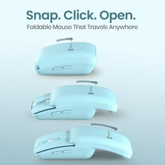 Portronics Toad Fold Wireless Bluetooth Mouse with Dual Wireless (BT + 2.4 GHz), Foldable Mouse, Rechargeable Battery, Multi-Device Pair, Up to 3200 DPI Sensitivity (Black)