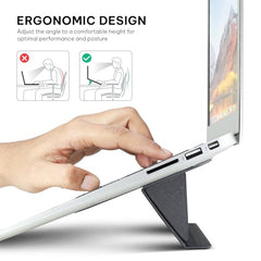 SKYVIK Elev8 Adhesive Adjustable Laptop Stand Ergonomic 2 Angles with Anti Slip Grip Sleek Arc Design
