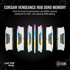 CORSAIR Vengeance RGB DDR5 RAM 48GB (2x24GB) 5200MHz CL38 Intel XMP iCUE Compatible Computer Memory - Black (CMH48GX5M2B5200C38)