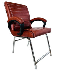 RATISON Special Director Principal Manager Office Visitor with arm Rest with Double Pipe Frame and Cushioned seat Back (2, Black, Double Pipe Frame)