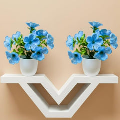 fancymart Artificial Flower Plant Home Décor with Small Size Pot | Pack of 2 | Plant Hanging for Home Decor | Office Decor (DESIGN-01)