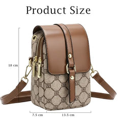MOMISY Women’s Crossbody Sling Bag | PVC Leather Mini Shoulder Bag with Magnetic Buckle & Adjustable Strap(Light Brown)