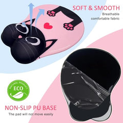 ZORBES® Mouse Pad with Wrist Support, Funny Cat Ergonomic Mouse Pad | I'm Fine Motivational Memo Design, Soft Gel Rest, Non-Slip Mouse Mat for Office Home