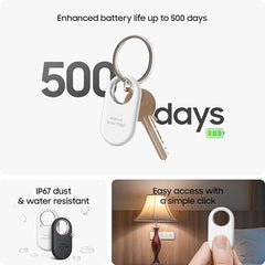 Samsung Galaxy SmartTag2 (1 Pack), Black | Bluetooth Tracker | Compass View | AR Find | IOT Control | Lost Mode