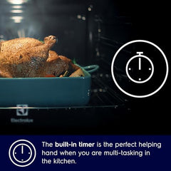 Electrolux 25L 60cm Built-In Combination Microwave Oven with 8 Functions, UltimateTaste 700, Black, Glass, EMSB25XC