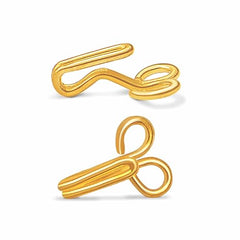 JYOTI Dress Hook (50 Hooks of 3 Wire Size 2 of Brass Material in Nickel Free Finish in a Pouch), Hooks for Ladies Blouses, Dresses, Chudidars, Children Dresses, Frocks, and Gowns - Pack of 5 Pouches