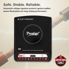 Prestige PIC 20 WIZ 1600W Induction Cooktop(Black, Automatic Whistle Counter, Indian Menu Option)