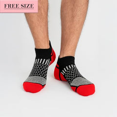 MOMISY Premium Cotton Blend Cushion Ankle Socks, Multicolor, Pack of 6, Unisex, Free Size