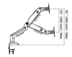 Gas Spring Monitor Arm Mount, Height Adjustable up to 26 cm, VESA 75x75/100x100 Compatible, 9 kg Weight Capacity, 360° Rotation F80 (Black)