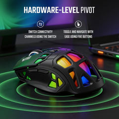 Acer Nitro Phantom X12 Tri-Mode Gaming Mouse | 2.4GHz Wireless | Bluetooth | Wired Mode | 12000 DPI Precision Sensor | RGB Lighting | 1000Hz Polling Rate | Programmable Buttons | Rechargeable | RGB