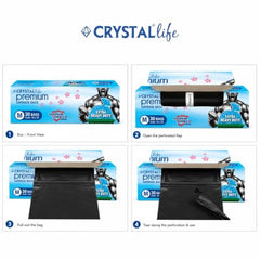 Crystal Scented Garbage Bags Medium 19x22 Inches Blue 120 Bags Pack | Jasmine Scented, 30 Pcs/Roll x 4, Tie-String, For Wet & Dry Waste