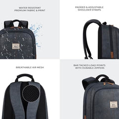 Gear Classic Anti Theft Faux Leather 14 cms Black Laptop Backpack (LBPCLSLTH0101)