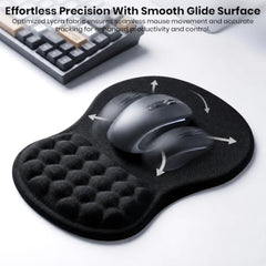 TECPHILE Mouse Pad Wrist Support with Massage Design, Ergonomic Dog Paw Mouse Mat, Pain Relief Memory Foam, Anti-Slip PU Base, Cushion Mousepad Wrist Rest for Gaming, Home, Office, Laptop, Computer