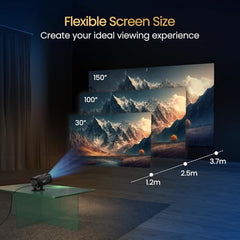 Portronics Beem 450 Smart LED Projector with 1080p Full HD Resolution, Built-in Streaming Apps (Netflix, Prime Video, Hotstar), 4000 Lumens, Screen Mirroring, 3 Watt Speaker, Bluetooth, Wi-Fi (White)