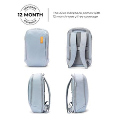 MOKOBARA Aisle 19L Laptop Backpack 15.6 Inch Office Travel Blue | Aerology Nylon Vegan Leather Flat Opening Compartment Disappearing Bottle Pocket Air Mesh Back For Men Women College Padded
