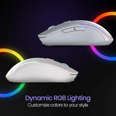 Portronics Toad One Bluetooth Mouse with 2.4 GHz & BT 5.3 Dual Wireless, 6 Buttons, Rechargeable, RGB Lights, Connect 3 Devices, Ergonomic Design for Laptop, Smartphone, Tablet (Black)