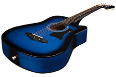 Juârez Acoustic Guitar Kit, JRZ38C/BK 38 Inch Cutaway, 038C with Bag, Strings, Pick and Strap, Black