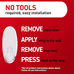 3M Command Clear Medium Wall Hooks, holds 900gms, no paint damage, Holds Strongly, Adhesive hooks for wall, Reusable, Multi-surface (Transparent, 2 hooks, 4 strips)