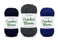 Craft Affair | Crochet Bloom Cotton Yarn 8ply (Each Color 2mm, 77Meter, 50Gram) 100% Pure Cotton | for Knitting Yarn | Craft & DIY Project: Grey, Pink, Off White
