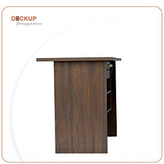 DeckUp Plank Giona Engineered Wood Study Table and Office Desk (Walnut and White, Matte Finish)