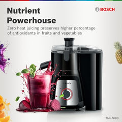 Bosch Plastic True Mixx Juicer Mixer Grinder, 1000W Standalone,Black MJ8720A1KI
