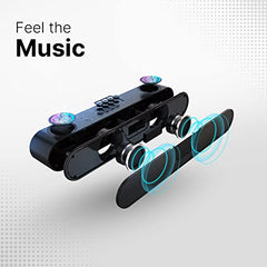 CrossBeats Blaze B24 Bluetooth Soundbar 24W, Gaming RGB Lights, AUX, Bluetooth, USB, FM & TWS I Fast SnapCharge Battery, Multiport Connectivity, BT Speaker for TV, Mobile, PC, Laptops, Tablets Black
