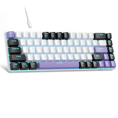 MageGee Portable 60% Mechanical Gaming Keyboard, MK-Box LED Backlit Compact 68 Keys Mini Wired Office Keyboard with Blue Switch for Windows Laptop PC Mac - Blue/White