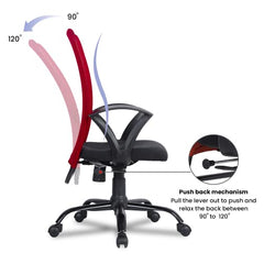 Green Soul Seoul X Office Chair, Mid Back Fabric Ergonomic Home Office Desk Chair with Comfortable & Spacious Seat, Rocking-tilt Mechanism & Heavy Duty Metal Base (Black)