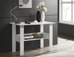 DeckUp Eden Home Engineered Wood Study Table and Office Desk (White, Matte Finish)