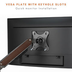 ARTIKEL Monitor Desk Mount Adjustable Spring Assisted Monitor Arm VESA Mount with C Clamp Grommet Mounting Base Computer Monitor Stand (Curve, Single.)