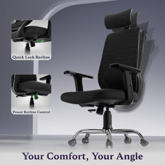 Furnivo Titan Ergonomic Office Chair for Home & Office | Adjustable Armrests | 120 Recline | Lumbar Support | Thick Cushioned Seat | Heavy-Duty Base | 3 Years Warranty (Eco Black Red)