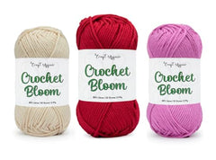 Craft Affair | Crochet Bloom Cotton Yarn 8ply (Each Color 2mm, 77Meter, 50Gram) 100% Pure Cotton | for Knitting Yarn | Craft & DIY Project: Grey, Pink, Off White