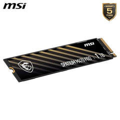 MSI SSD SPATIUM M470 Pro PCIe 4.0 NVMe M.2 1TB - PCIe 4.0 NVMe M.2 Internal Solid State Drive, 6000MB/s Read & 4500MB/s Write, 3D NAND, Built-in Data Security, Center - 5 Year Warranty (320 TBW)