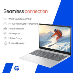 HP 15, AMD Ryzen 3 7320U (8GB LPDDR4, 512GB SSD) FHD, Micro-Edge, 15.6"/39.6cm, Win 11, M365 Basic(1yr), Office24, Silver, 1.59kg, fc0499AU, AMD Radeon Graphics, 1080p FHD Camera Laptop