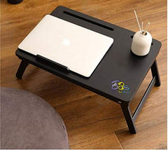 Brown Art Shoppee Laptop Table Adjustable Fold-able Coffee Table with one Drawer and I Ped Stand (Brown)