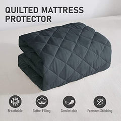 Cloth Fusion Cotton Waterproof Mattress Protector, King 78x72 in | Navy Blue,100% Cotton Top, 150 GSM Polyfill, Leakproof TPU, Hypoallergenic, Elastic Fit, Quilted Bed Cover Protector