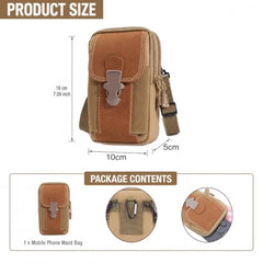 1-Piece Phone Bag for Men, Khaki Waist Pack | Mobile Pouch for Daily Casual Outings, Hands-Free Phone Carrying Accessory