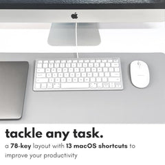 Macally Slim USB Wired Small Compact Mini Computer Keyboard for Apple Mac, iMac, MacBook Pro/Air, Mac Mini, Windows PC Desktops, Laptop (Space Gray)