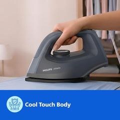 Philips DST0700/00 Hi-Power Heavy Weight Dry Iron | 1350W, Advanced Alloy Non Stick Soleplate, Fluidic Cool Touch Design, Ultra Powerful Performance