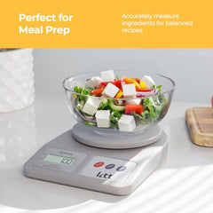 Lifelong Digital Kitchen Weighing Scale, 5kg Capacity, Grey, LCD Display with Tare Function for Kitchen, Baking, Diet, and Food Weighing