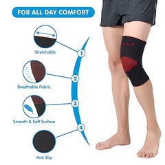 AccuSure Premium Knee Support for Men & Women –Compression Brace with 1-Year Warranty for Pain Relief, Arthritis, Injury Recovery, Sports, Running & Joint Stability -Small