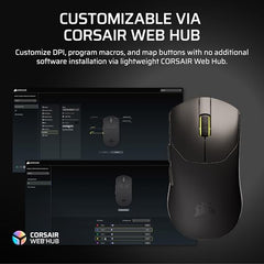 Corsair Sabre v2 PRO Ultralight FPS Wireless Gaming Mouse – 33,000 DPI, 36g Weight, 8,000Hz Hyper-Polling, Mechanical Switches, Up to 70-Hour Wireless Battery Life, Web Hub – White