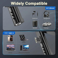 Verilux® 2 in 1 Audio Adapter USB C and Light to 3.5mm Jack Converter