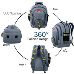 ROZEN 46 cms School Bag Class 5-12 Large 4 partition Laptop Collage Office Travel Backpack Unisex (GREY)