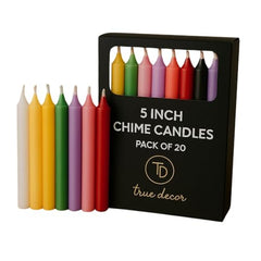 True Decor Wax 5" Red Pack Of 20 Chime/Spell/Mombati Unscented Candles || Red Candles For Stamina Good Luck Willpower And Courage || Burn Time 4 Hrs