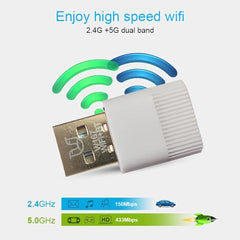 CLUSPEX USB WiFi Bluetooth Adapter, 600Mbps Dual Band 2.4/5Ghz Wireless Network External Receiver, Mini WiFi Dongle for PC/Laptop/Desktop