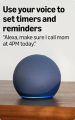 Amazon Echo Dot (5th Gen), smart speaker with Alexa+, vibrant sound, motion detection, temperature sensor, bluetooth, Blue