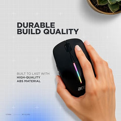 Acer Prism Dual Mode Wireless Mouse I 2.4G + Bluetooth I Silent Click I 3200 DPI (800-1200-2400-3200) I Rechargeable 500mAh I RGB LED I 6 Buttons I Lightweight 87g I Ergonomic Design for Laptop PC Mac